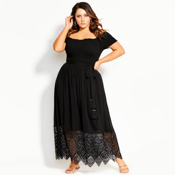 City Chic Dresses & Skirts - NWT City Chic Embroidery Hem Tassel Tie Maxi Dress